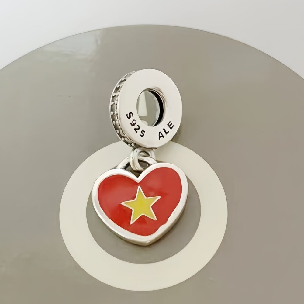 Pandora VIETNAM Flag Pendant Charm S925 Sterling Silver